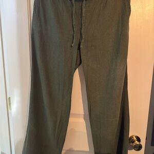 Old Navy Olive Green Linen Pants - size M